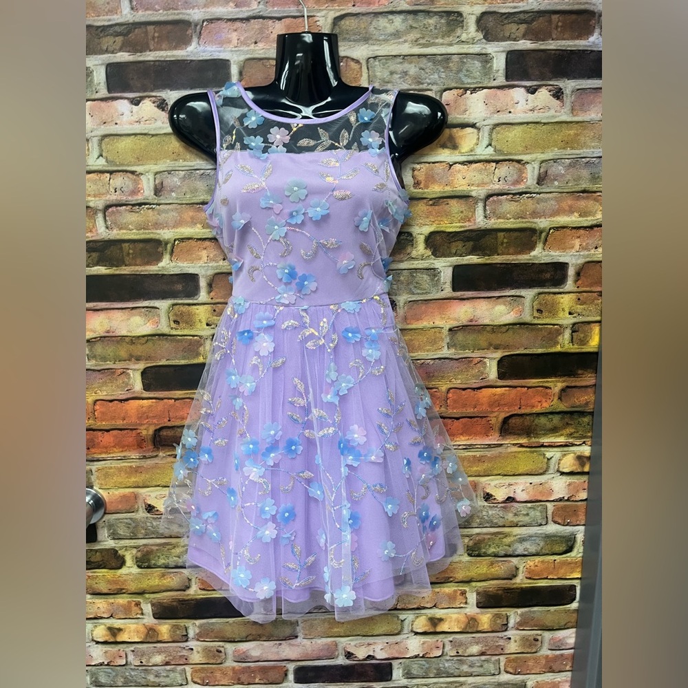 Speechless Lavender Floral Kids Dress